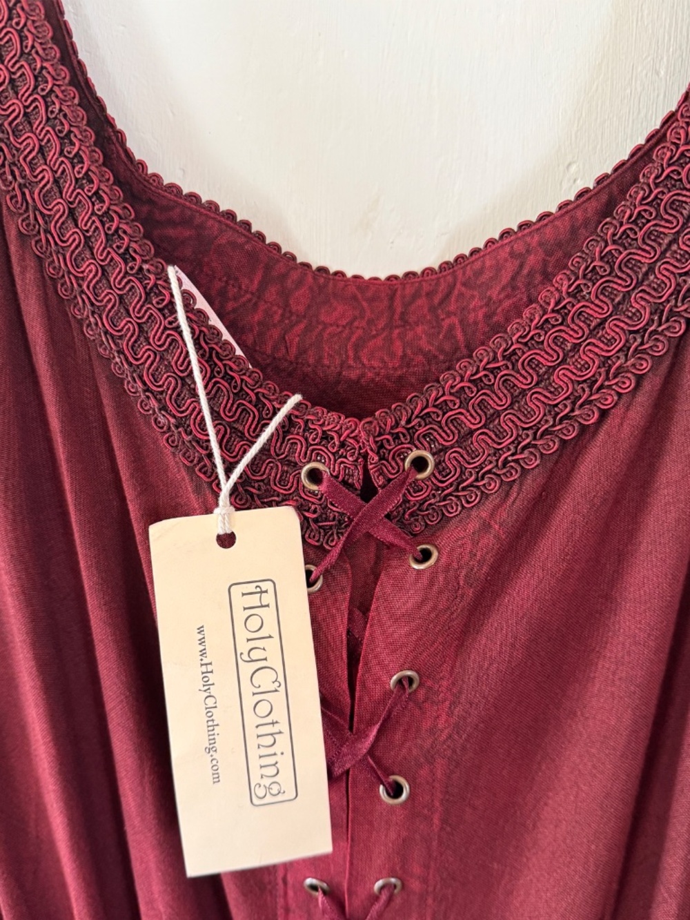 Holy Clothing Renaissance Fair Dress XL/1X (14-16) Burgundy NWT - Picture 4 of 9